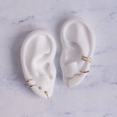 Pair of 925 Sterling Silver Gold PVD 3 Gem Constellation Ear Climber Minimal Earrings